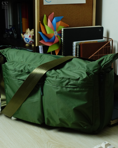 Juno Messenger Bag- Forest Green