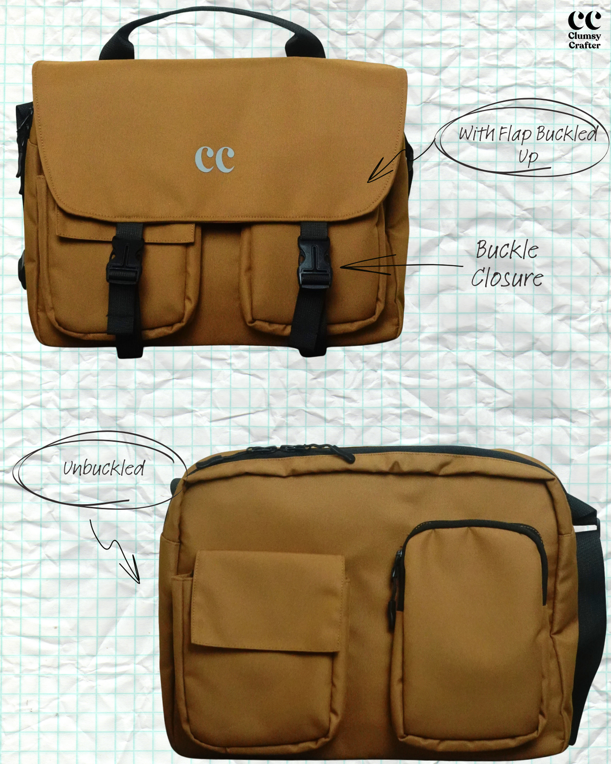 CC Messenger Bag- Brown