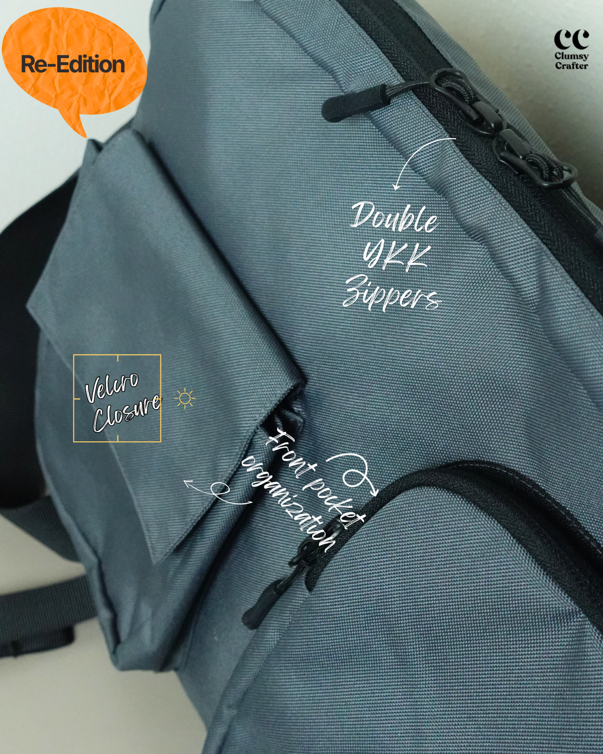 CC Messenger Bag- Grey
