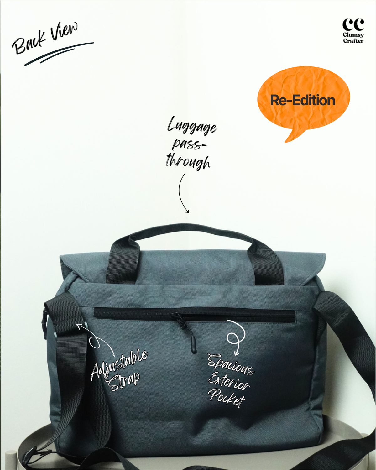 CC Messenger Bag- Grey