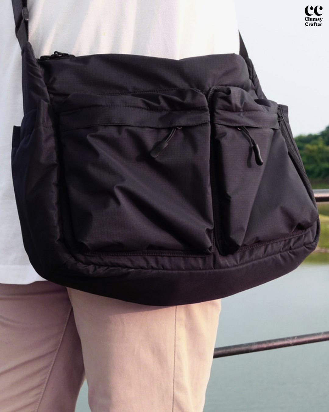 Juno Messenger Bag  - Black