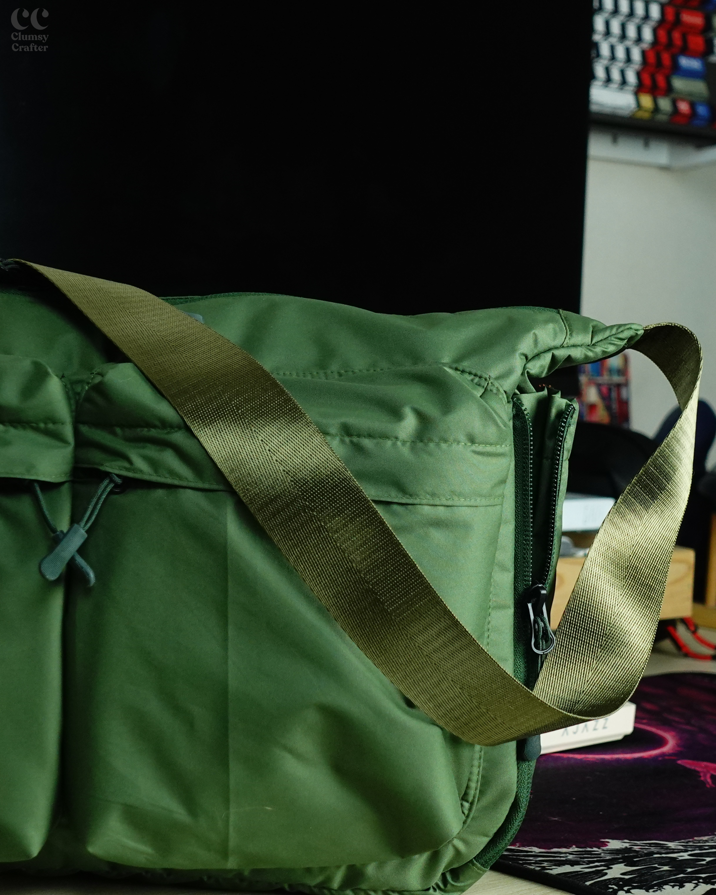 Juno Messenger Bag- Forest Green