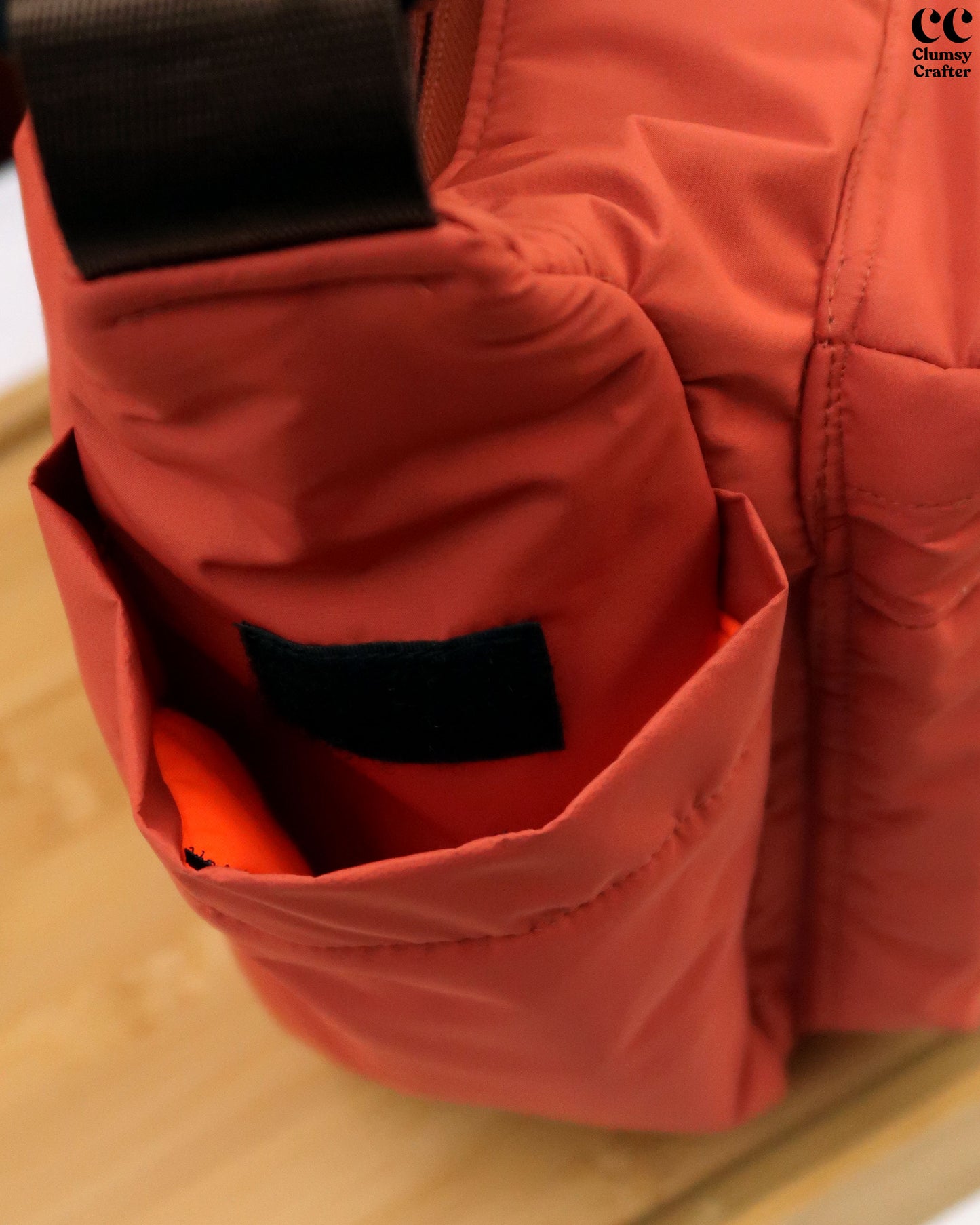 Juno Messenger Bag- Rustic Orange with sea green inner lining