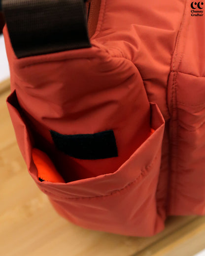 Juno Messenger Bag- Rustic Orange with sea green inner lining