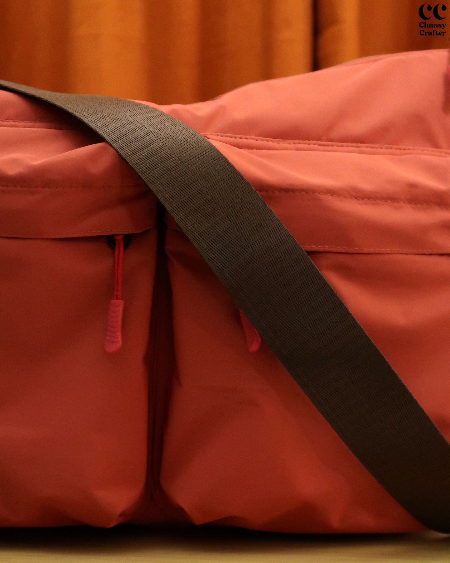 Juno Messenger Bag- Rustic Orange with sea green inner lining