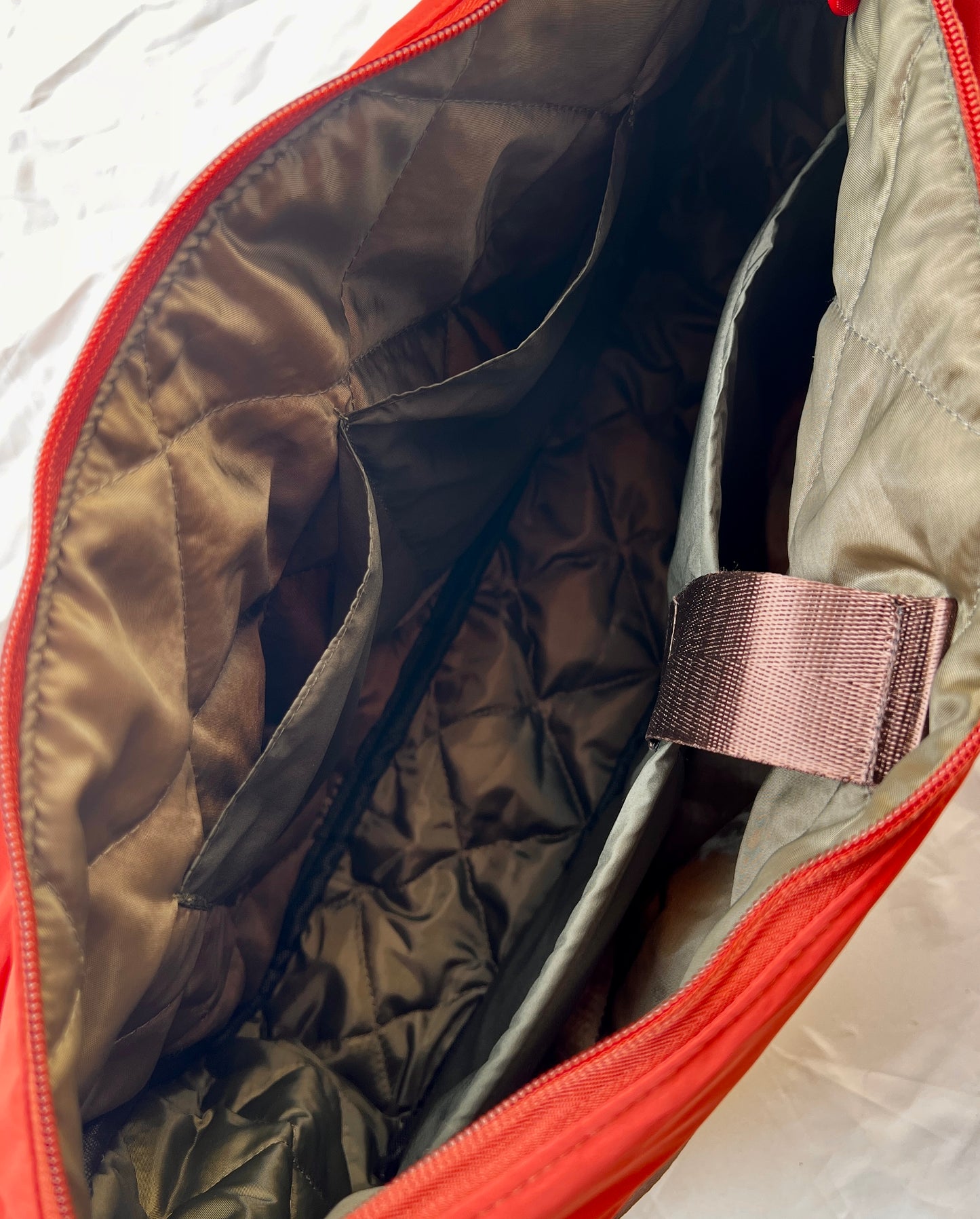 Juno Messenger Bag- Rustic Orange with sea green inner lining