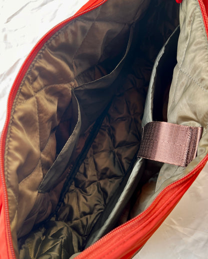 Juno Messenger Bag- Rustic Orange with sea green inner lining