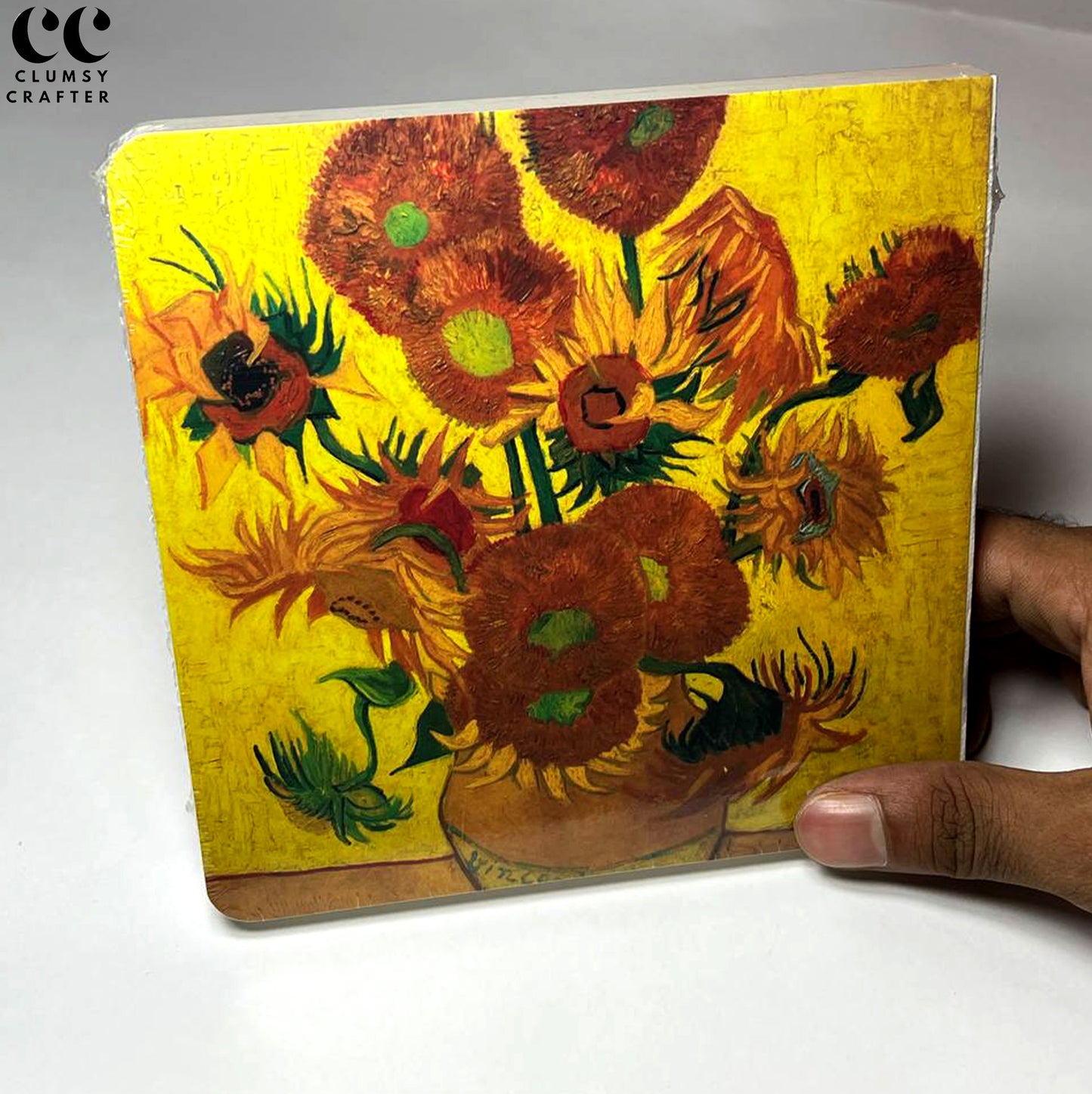 13.2 Vase with Fifteen Sunflowers Painting by Vincent van Gogh- Square Sketchbook