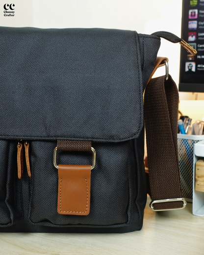 Brief Messenger Bag- Metalic Grey
