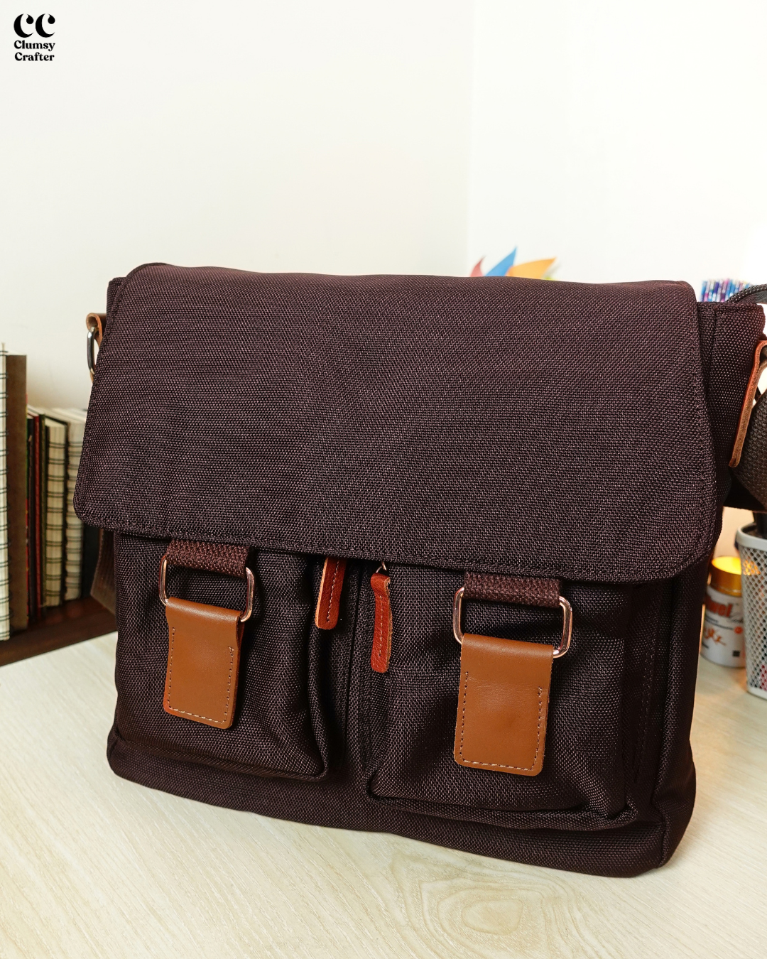 Brief Messenger Bag- Dark Brown