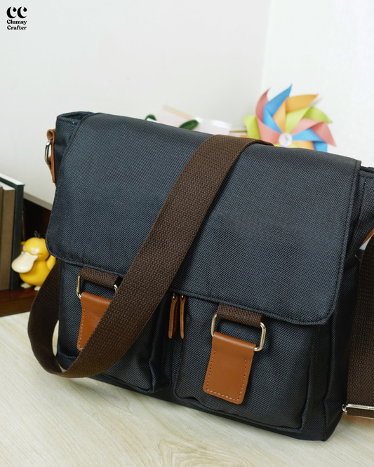 Brief Messenger Bag- Metalic Grey