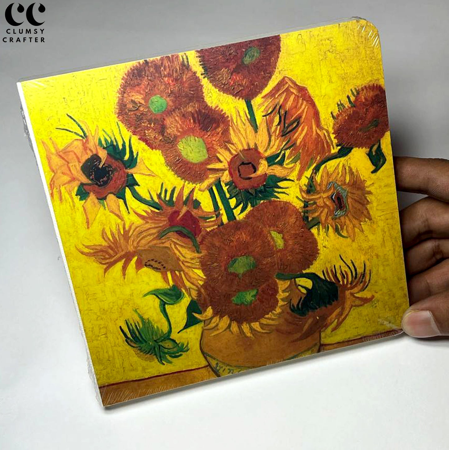 13.2 Vase with Fifteen Sunflowers Painting by Vincent van Gogh- Square Sketchbook