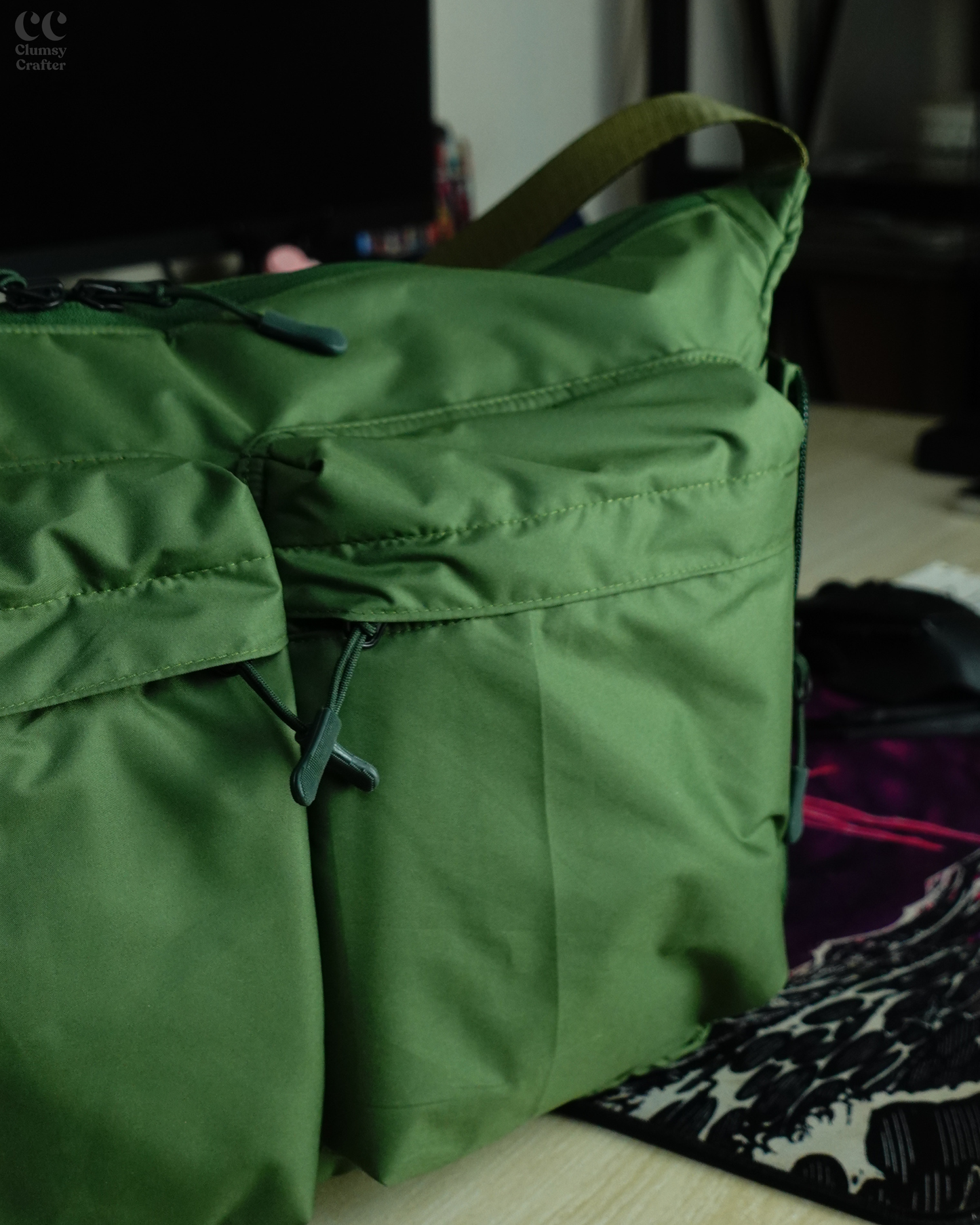 Juno Messenger Bag- Forest Green
