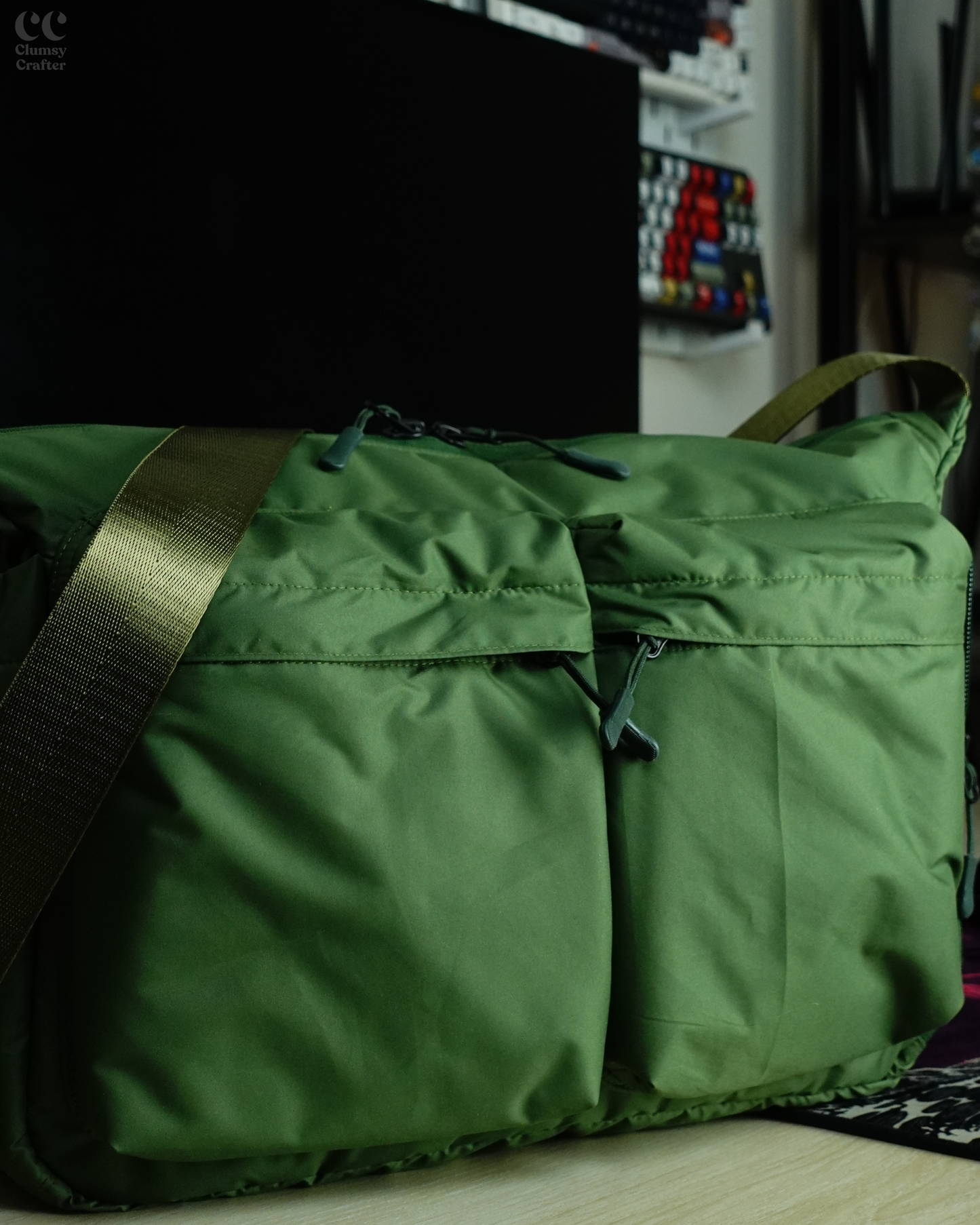 Juno Messenger Bag- Forest Green
