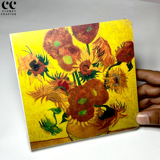 13.2 Vase with Fifteen Sunflowers Painting by Vincent van Gogh- Square Sketchbook