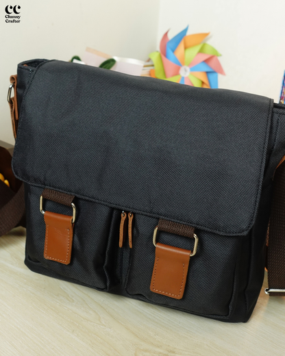 Brief Messenger Bag- Metalic Grey