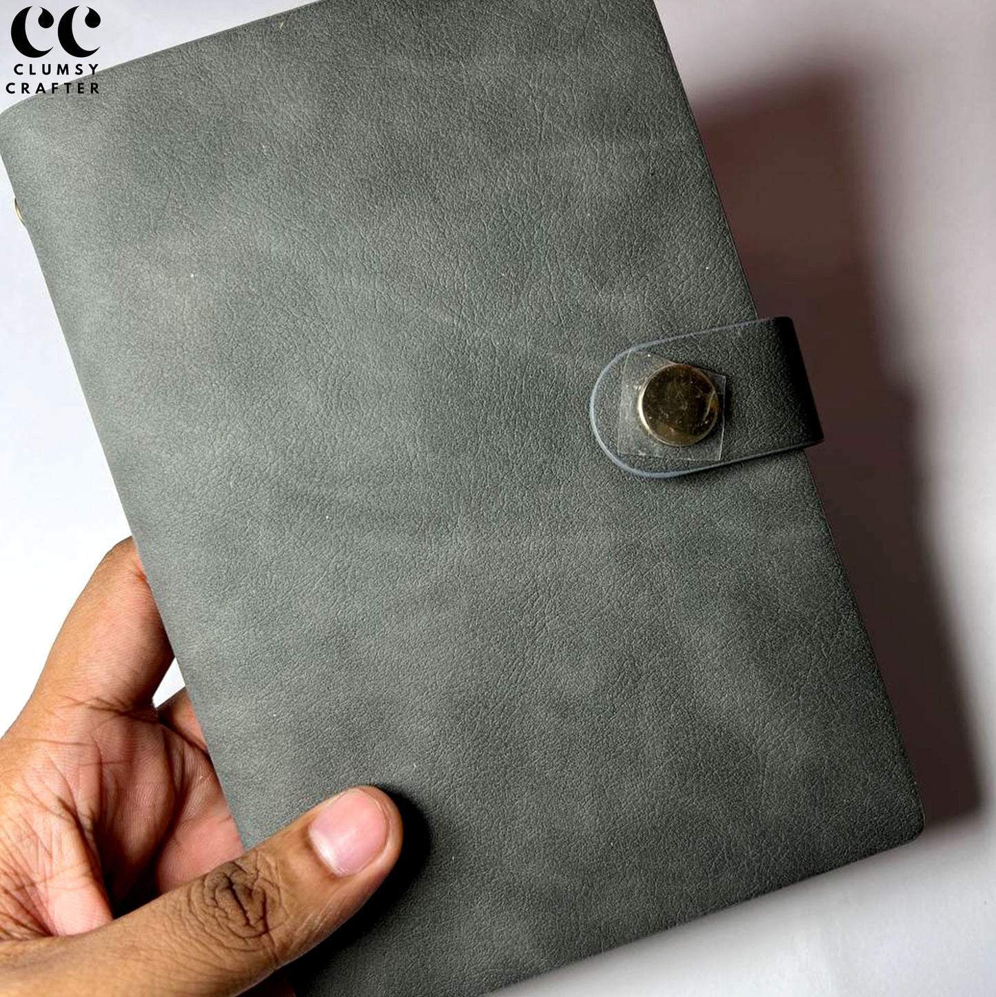 13.5 LEATHER NOTEBOOK- BUTTON CLOSURE