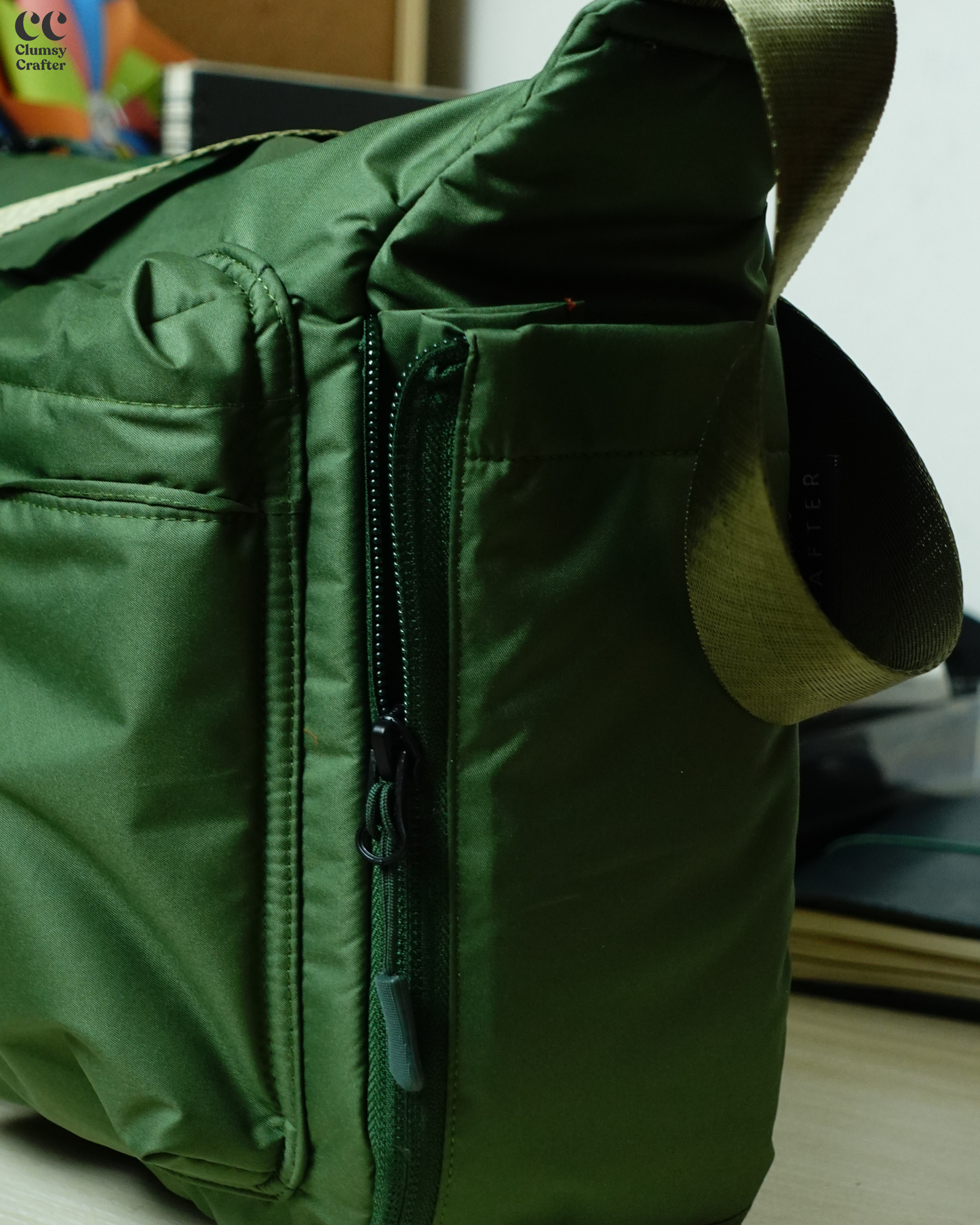 Juno Messenger Bag- Forest Green