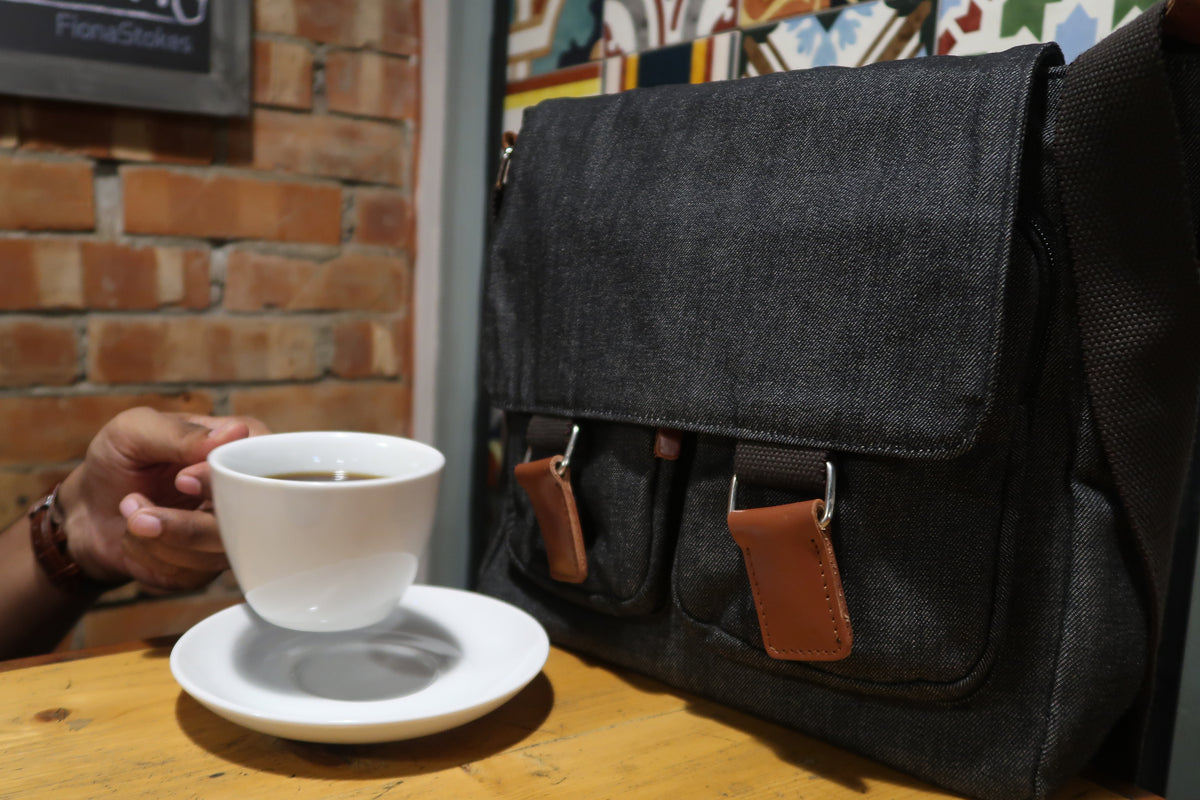Brief Messenger Bag- Denim Grey