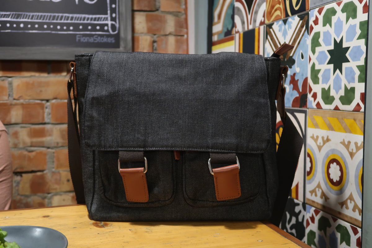 Brief Messenger Bag- Denim Grey