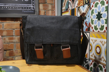 Brief Messenger Bag- Denim Grey