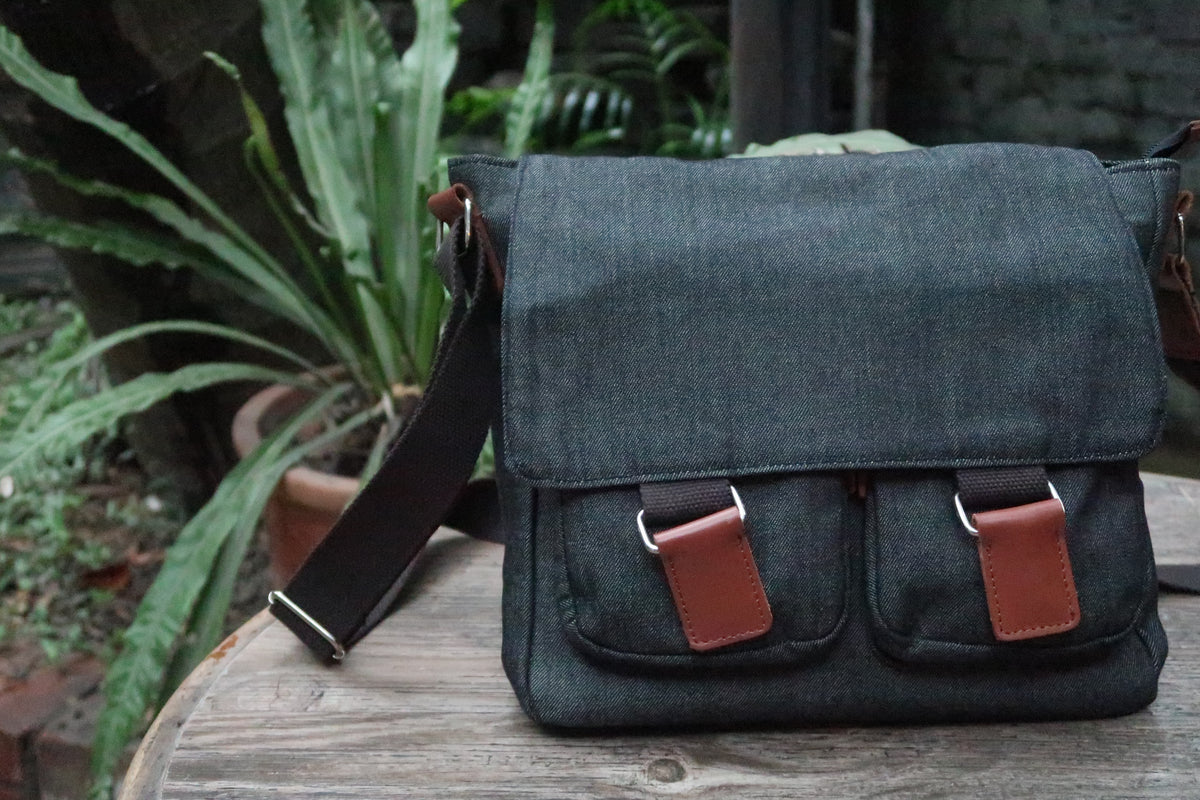 Brief Messenger Bag- Denim