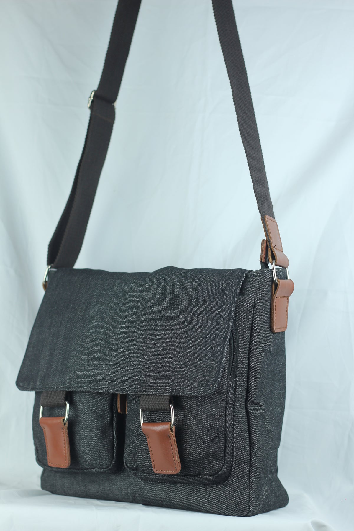 Brief Messenger Bag- Denim