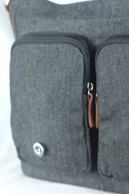 Brief Messenger Bag- Denim