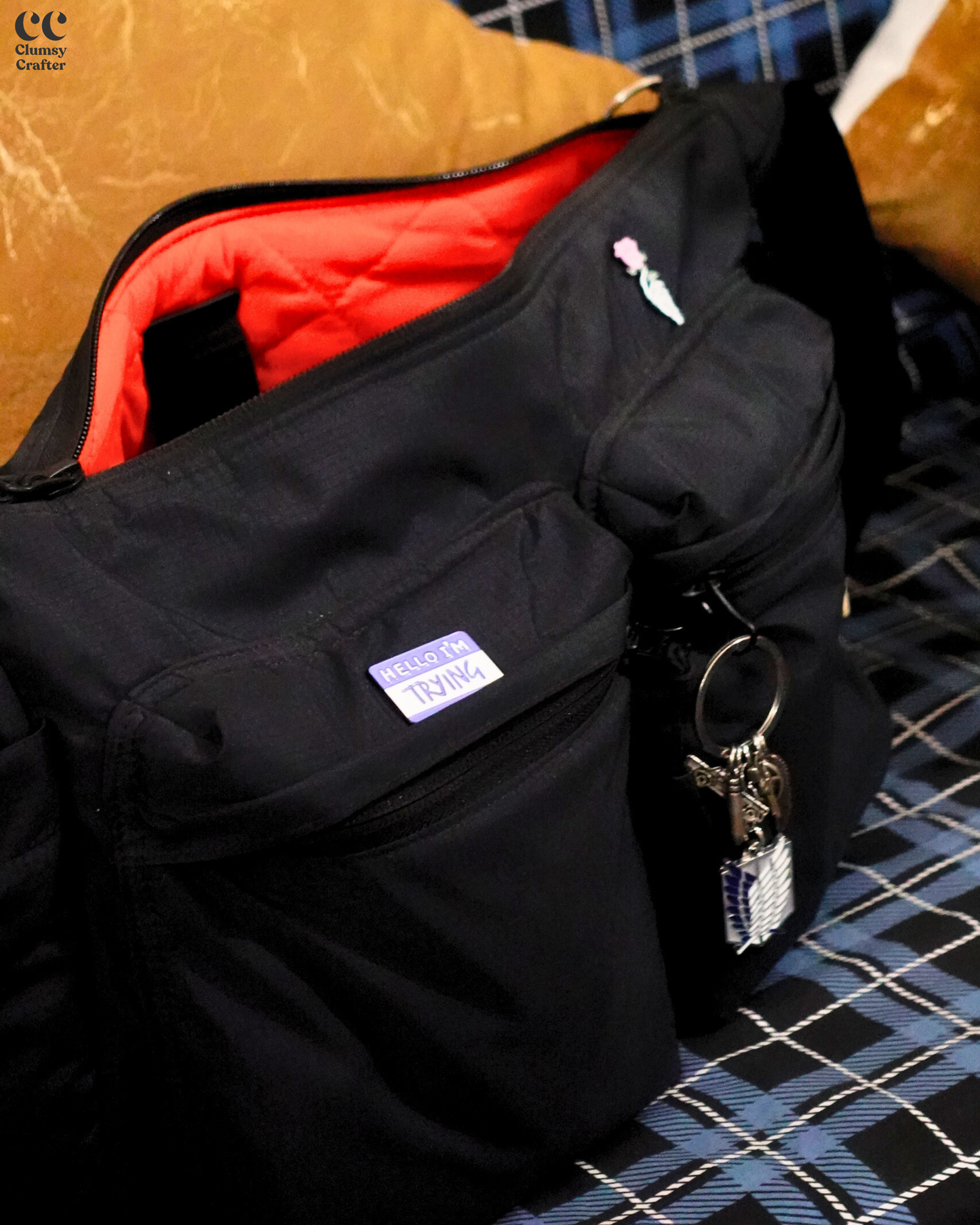 Juno Messenger Bag  - Black