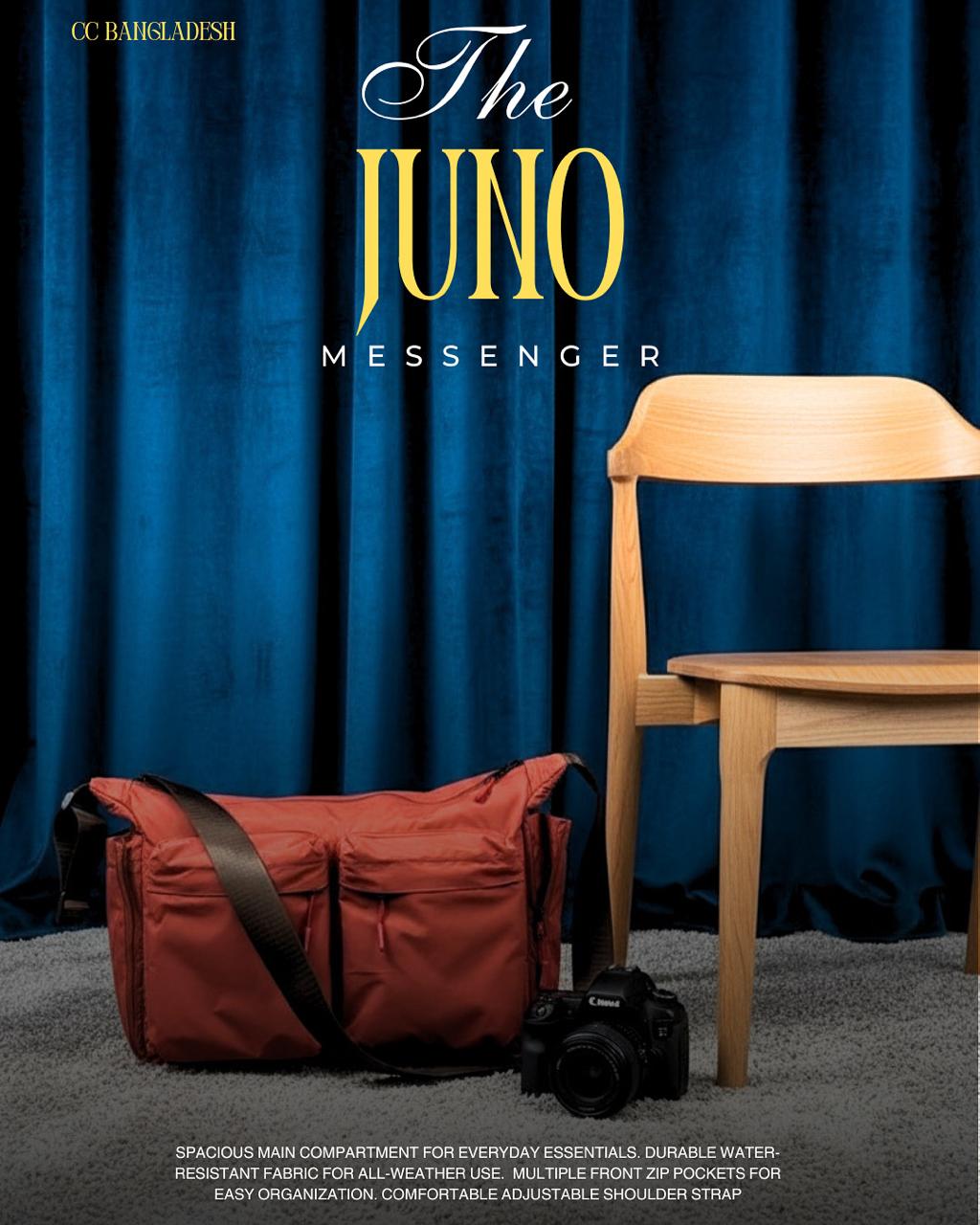 Juno Messenger Bag- Rustic Orange with sea green inner lining