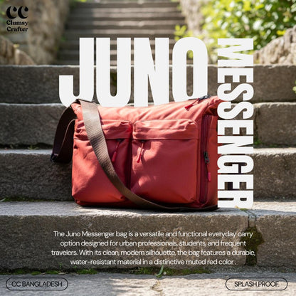 Juno Messenger Bag- Rustic Orange with sea green inner lining