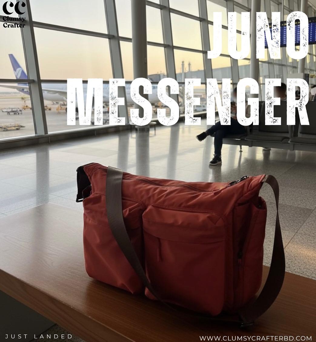 Juno Messenger Bag- Rustic Orange with sea green inner lining