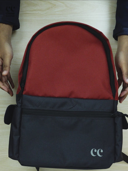 Phoenix Backpack- Brick Red & Black