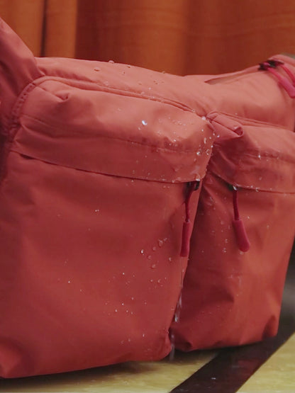 Juno Messenger Bag- Rustic Orange with sea green inner lining